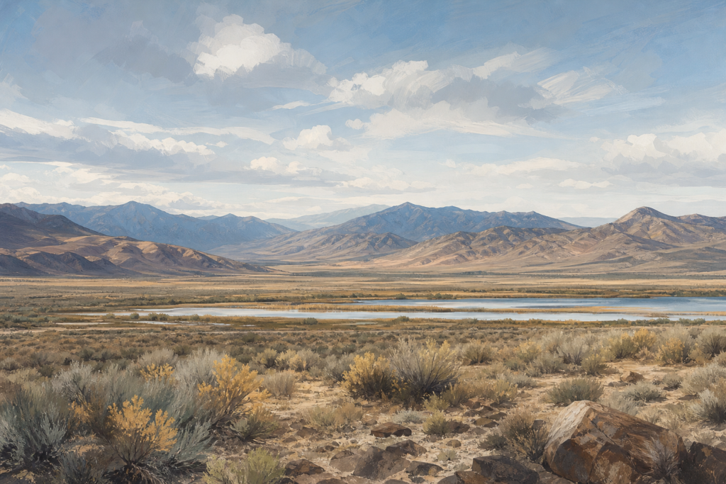 Fallon Nevada landscape illustration