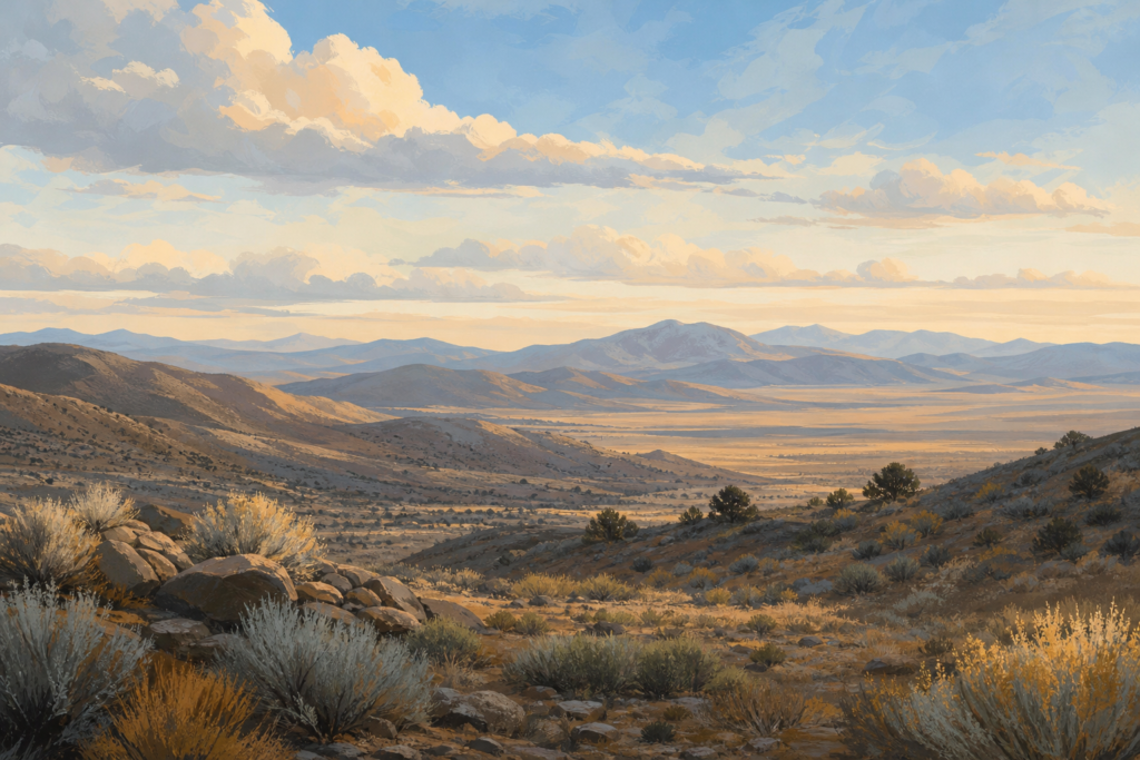 Caliente Nevada landscape illustration