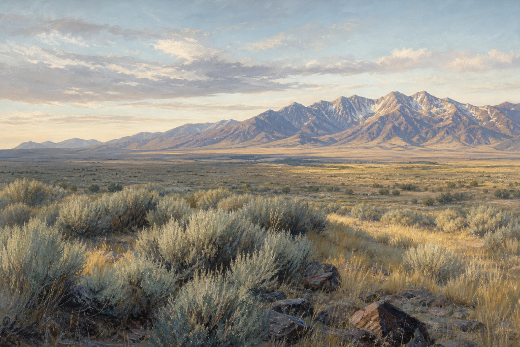 Elko Nevada landscape illustration