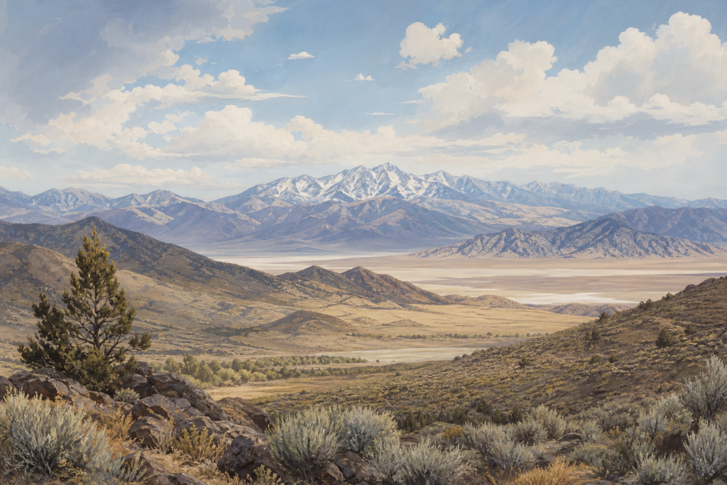 Eureka Nevada landscape illustration