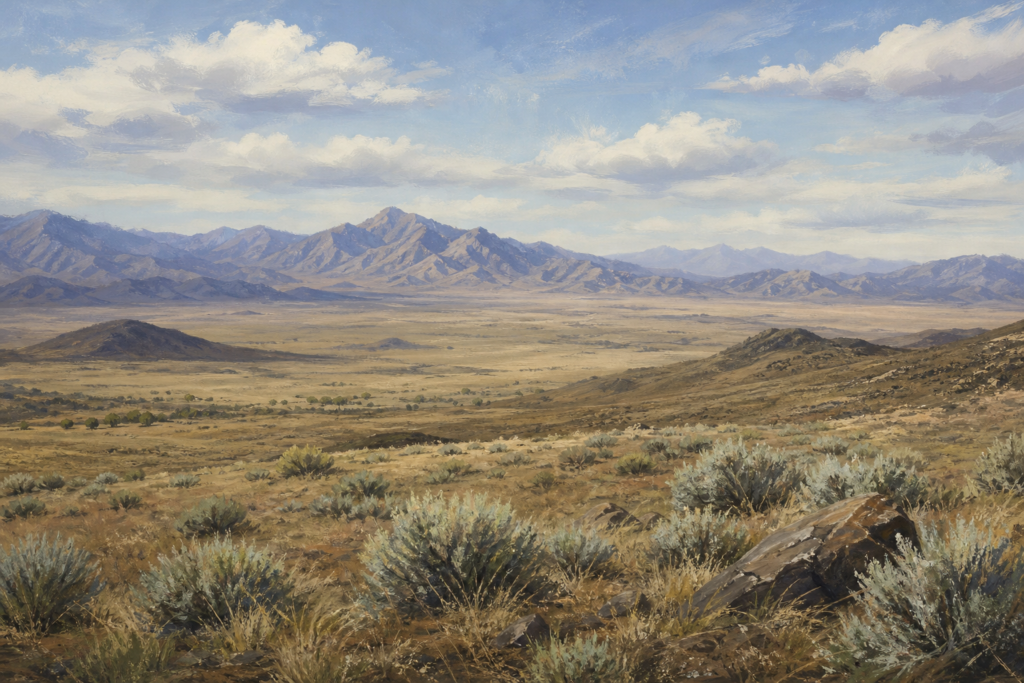 Eureka County Nevada landscape illustration