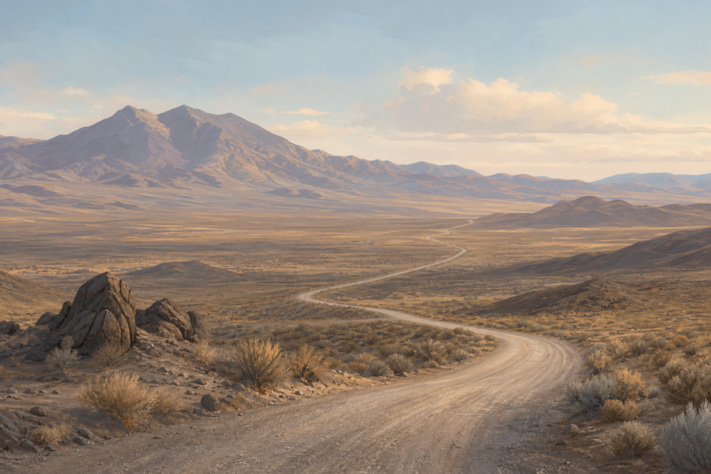 Goldfield Nevada landscape illustration