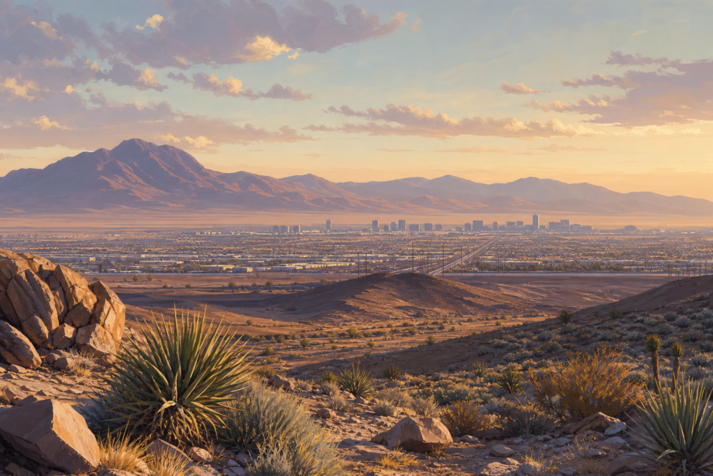 North Las Vegas Nevada landscape illustration