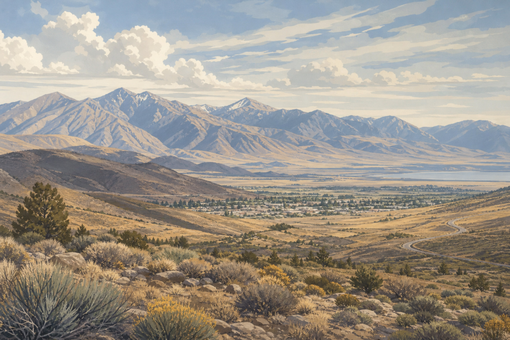 Northern Nevada Nevada landscape illustration