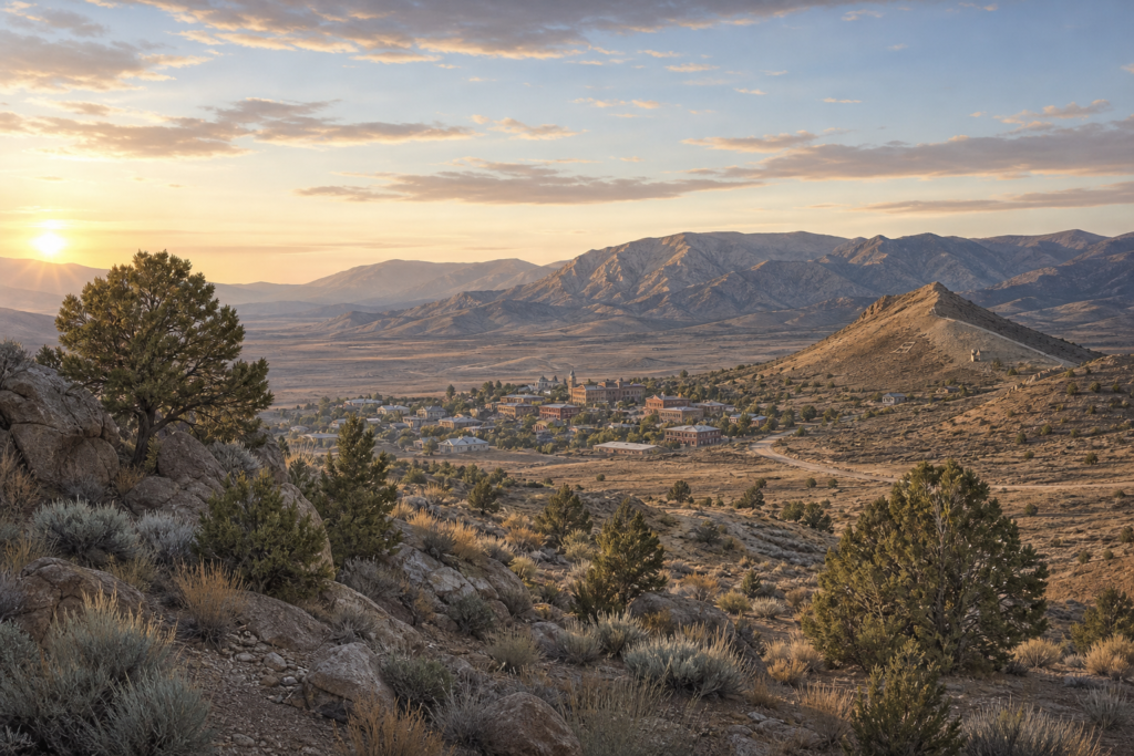 Pioche Nevada landscape illustration