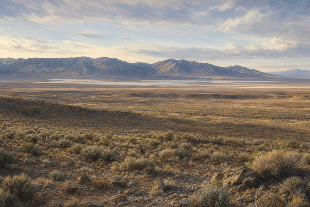 Wells Nevada landscape illustration